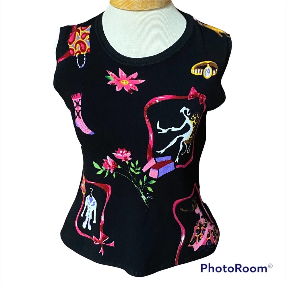 Elizabeth New York Black Fashion Style Light Knit Sweater Measures a Small Art